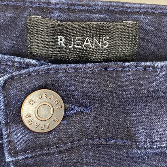 R Jeans Jeans Womens 31P Dark Wash Skinny Stretchy Faux Zip Pockets Side Panels - Picture 7 of 8